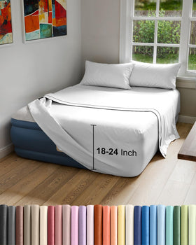 CGK Unlimited air mattress queen flat sheet offers a smooth, comfy sleep surface.