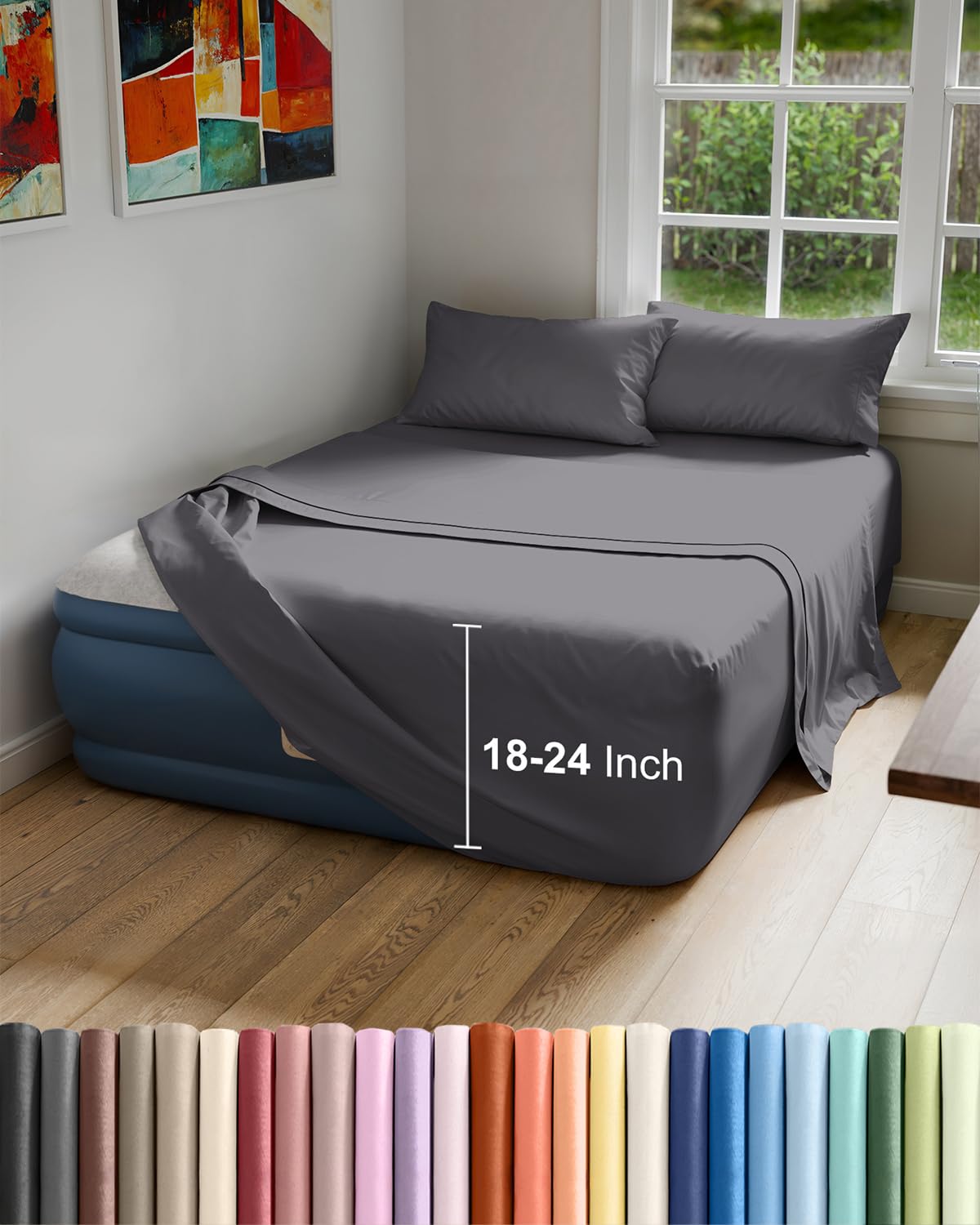 CGK Unlimited air mattress sheet set with flat sheet for a smooth sleep surface