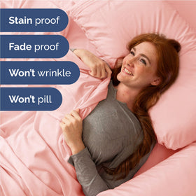 CGK Unlimited baby pink brushed microfiber texture underscores premium softness and affordable luxury.