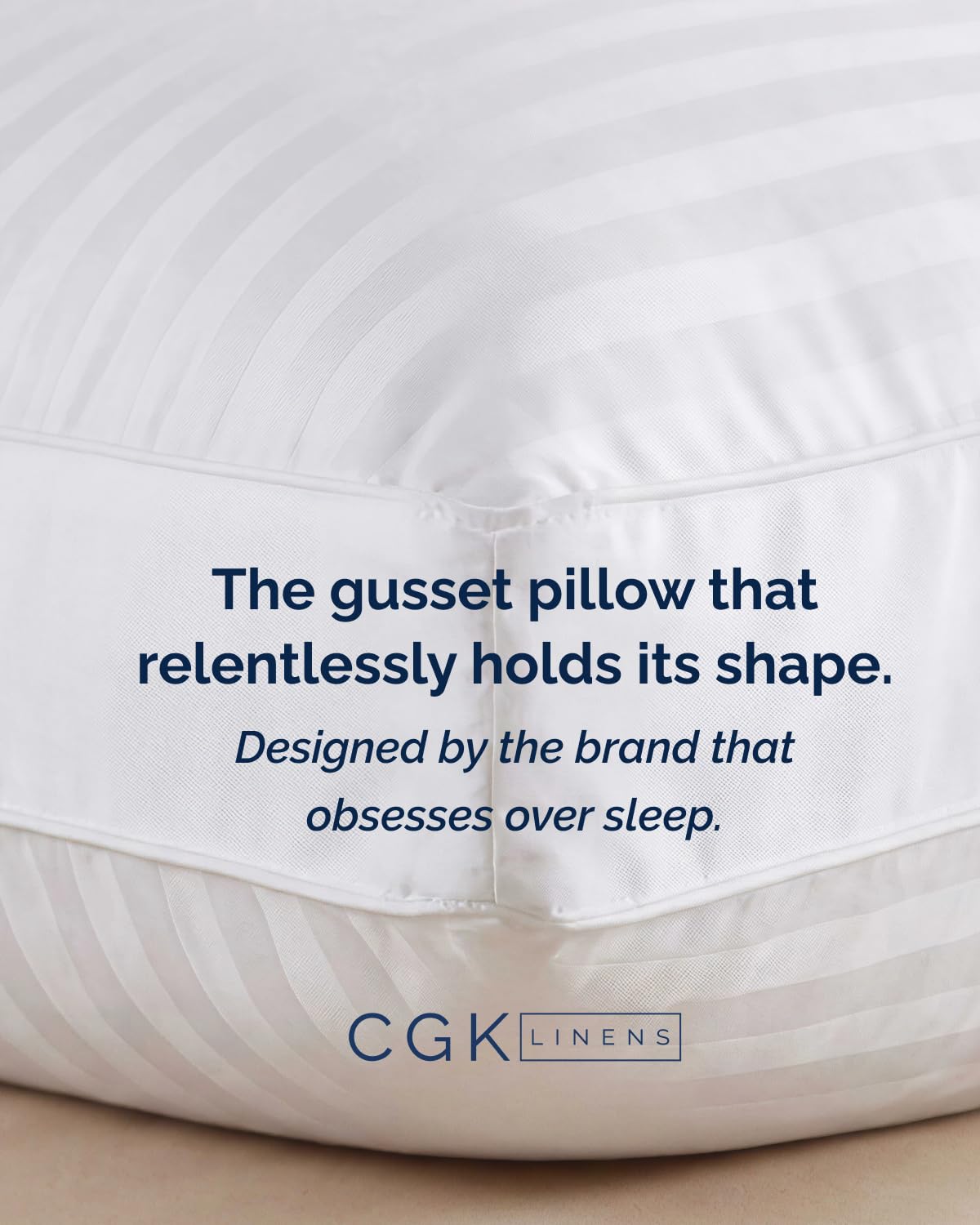 CGK Unlimited white pillows complement modern bedroom aesthetics.