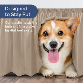 CGK Unlimited bed skirt displayed on a bed for quick setup