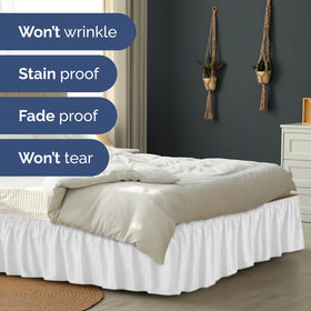 CGK Unlimited pleated design enhances bedroom décor while hiding under-bed clutter