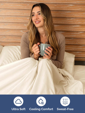 CGK Unlimited bedding in kids room demonstrates family-friendly fit and cooling comfort.
