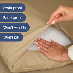 Breathable cooling fabric from CGK Unlimited sheets on a bed