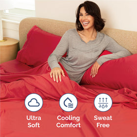 CGK Unlimited breathable cooling fabric close-up emphasizes cooler sleep feel