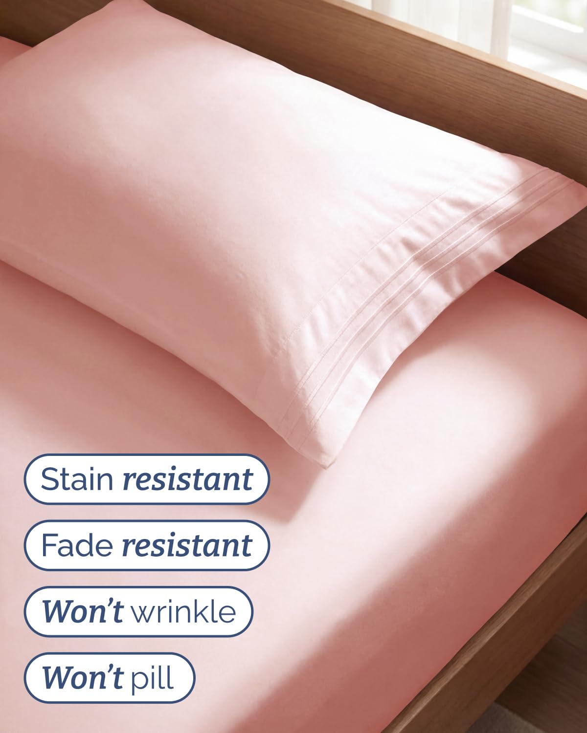 Breathable CGK Unlimited sheets stay cool through warm nights.