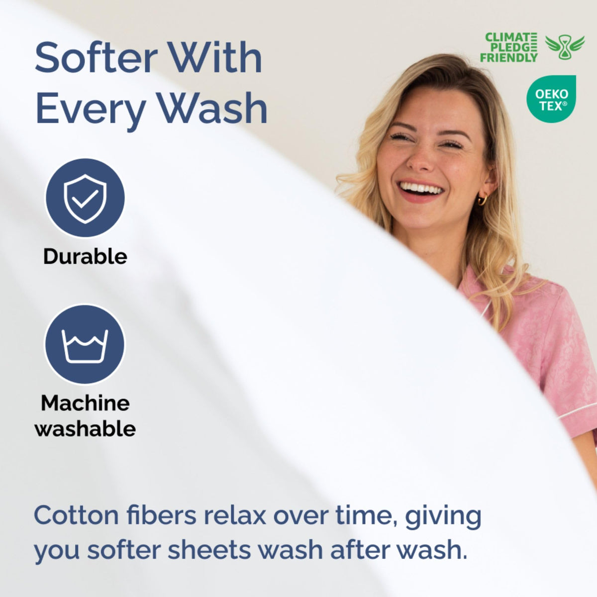 CGK Unlimited breathable cotton sheet helps you stay cooler on warm nights