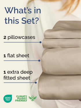 CGK Unlimited breathable microfiber cream sheets offer soft, cool comfort