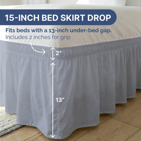 Brushed fabric texture and wash-ready surface of CGK Unlimited bed skirt