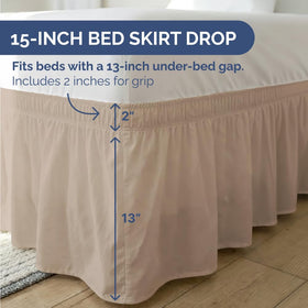 CGK Unlimited brushed microfiber cream fabric texture on bed skirt