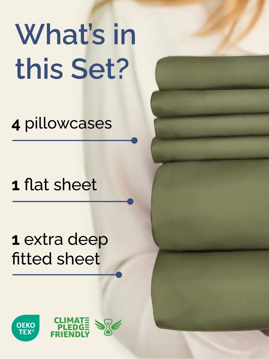CGK Unlimited sage-green pillowcases included for a snug enclosure.