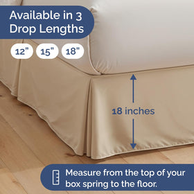 CGK Unlimited wrinkle-resistant cream bed skirt stays smooth in daily use.