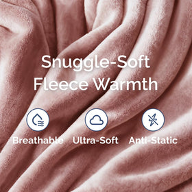 CGK Unlimited couch rose pink blanket enhances living room ambience with plush feel