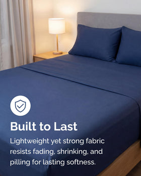 CGK Unlimited deep-pocket up to 16 inches in navy for snug bed-fitting