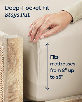 CGK Unlimited deep-pocket fit up to 16 inches keeps sheets in place