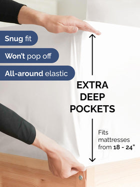 CGK Unlimited deep pocket sheet with elastic edge keeps sides in place through the night