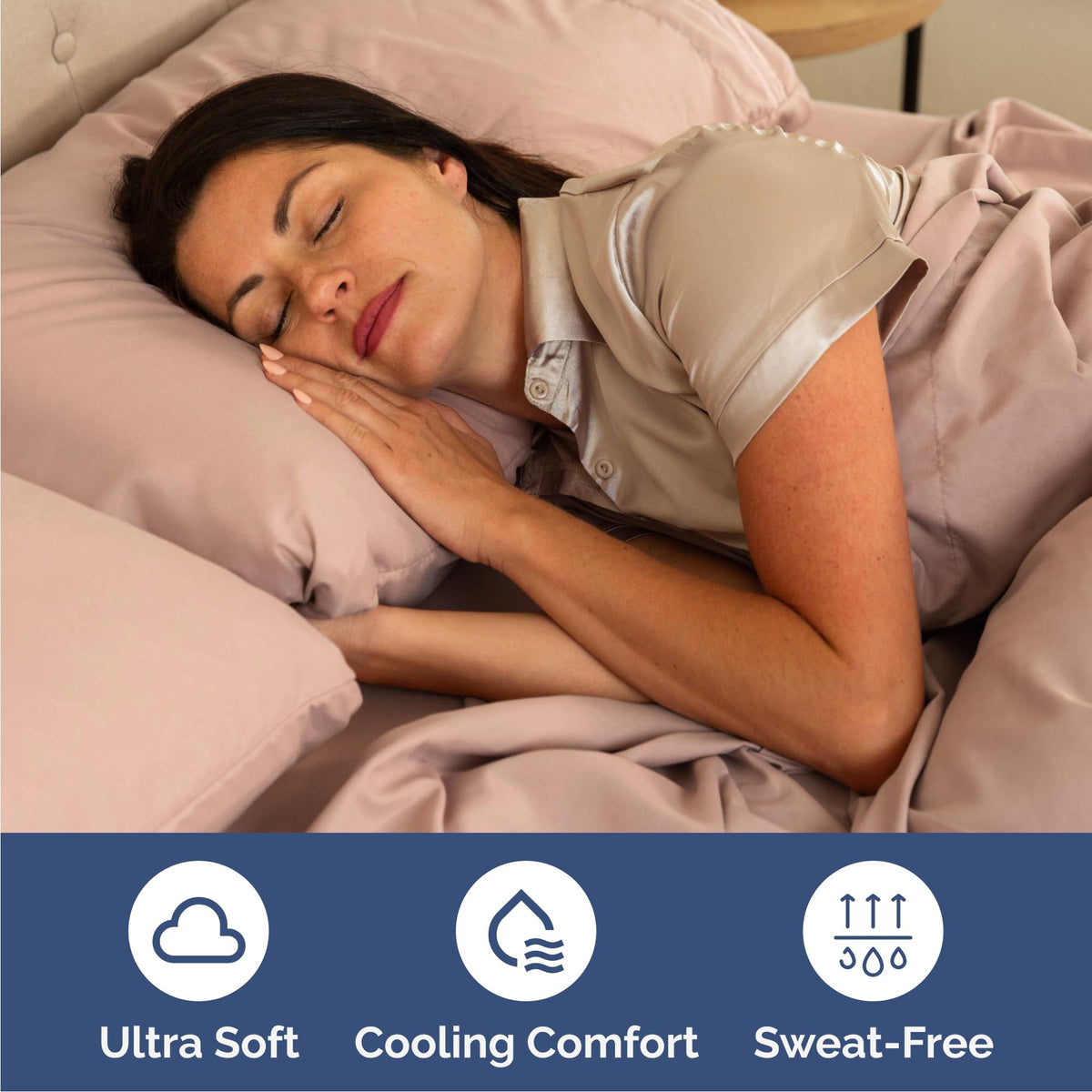 CGK Unlimited deep-pocket design keeps the fitted sheet securely in place.