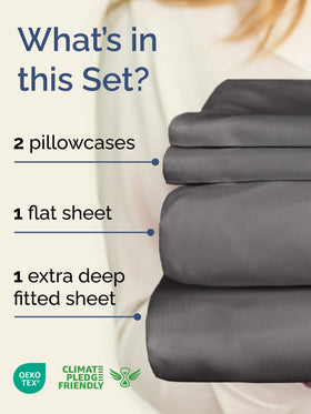 CGK Unlimited deep-pocket fitted sheet-topper-friendly design minimizes slipping during sleep.