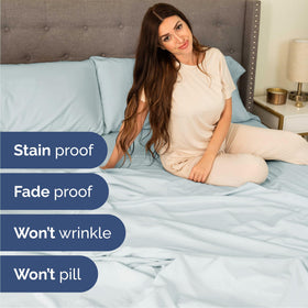 CGK Unlimited deep-pocket illustration emphasizes secure fit on large mattresses.