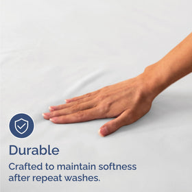 CGK Unlimited deep-pocket twin fitted sheet ensures secure mattress fit.