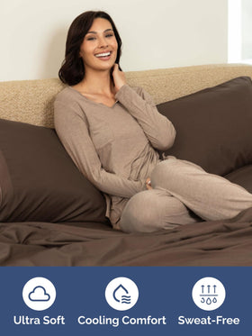 Double-brushed soft fabric in brown for lasting comfort
