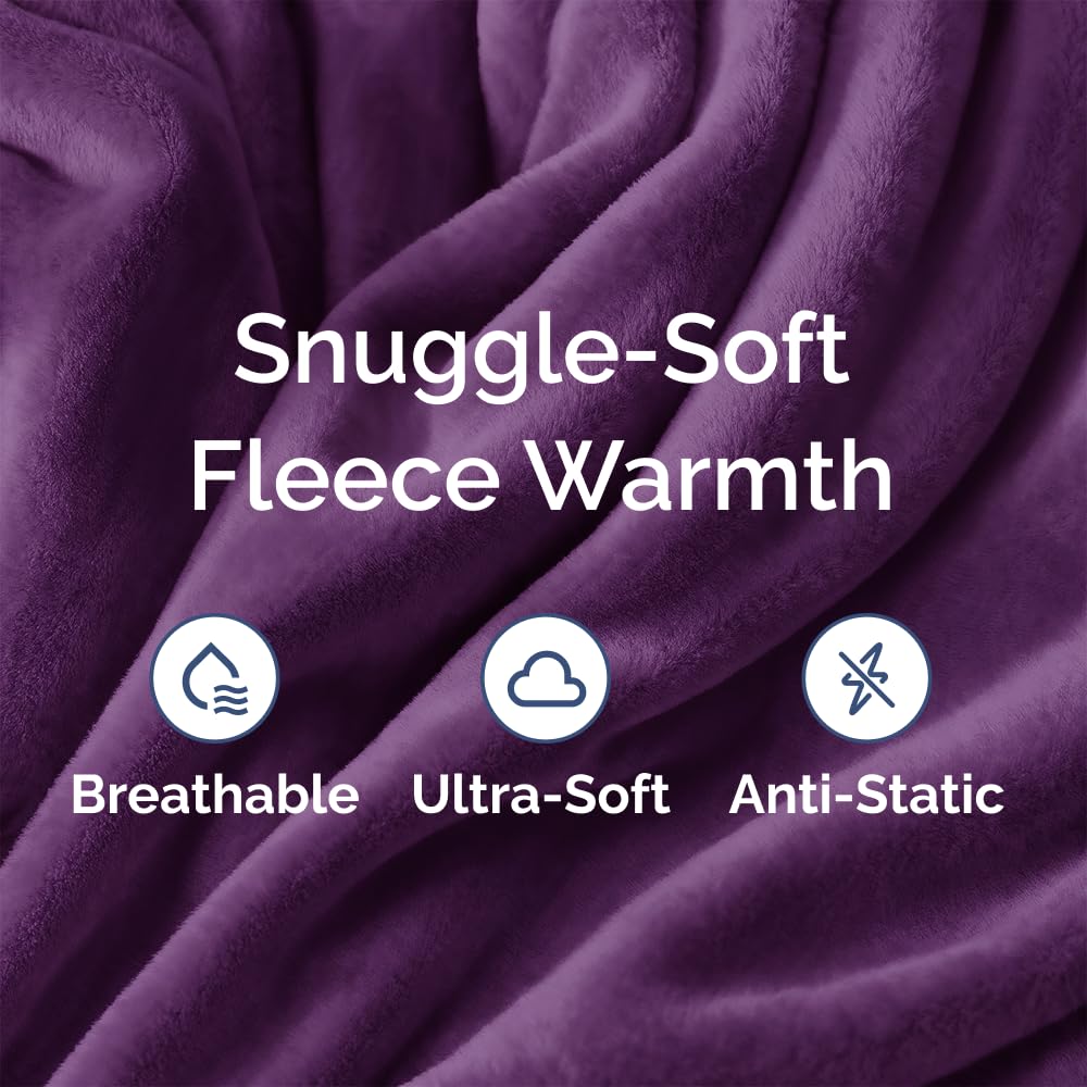 CGK Unlimited double-stitched blanket close-up shows durable, soft fleece texture