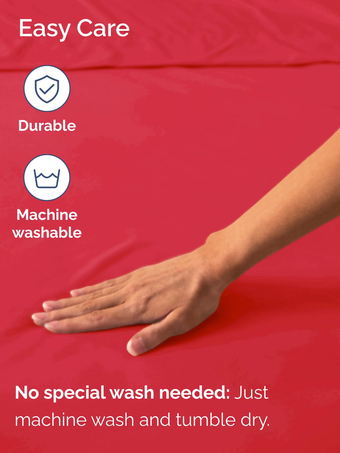 CGK Unlimited red queen deep-pocket sheet designed for toppers and deep mattresses