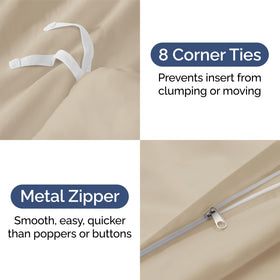 CGK Unlimited duvet cover zipper close-up for easy on/off