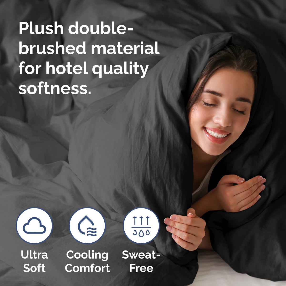 CGK Unlimited duvet cover zipper close-up demonstrates secure fit with eight ties