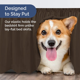 CGK Unlimited easy-care bed skirt suits dorm rooms, guest rooms, and shared spaces.