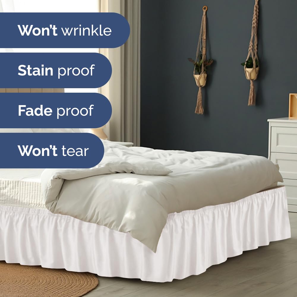 CGK Unlimited easy-care machine-wash bed skirt for busy homes.