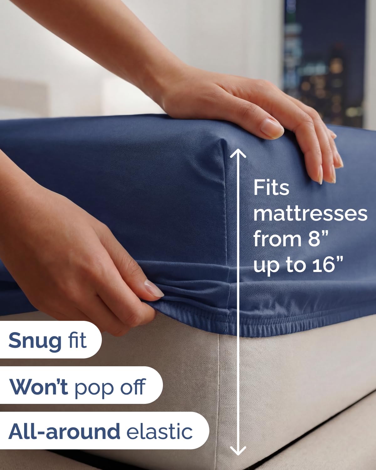 CGK Unlimited wrinkle-resistant microfiber navy sheets are easy to care for