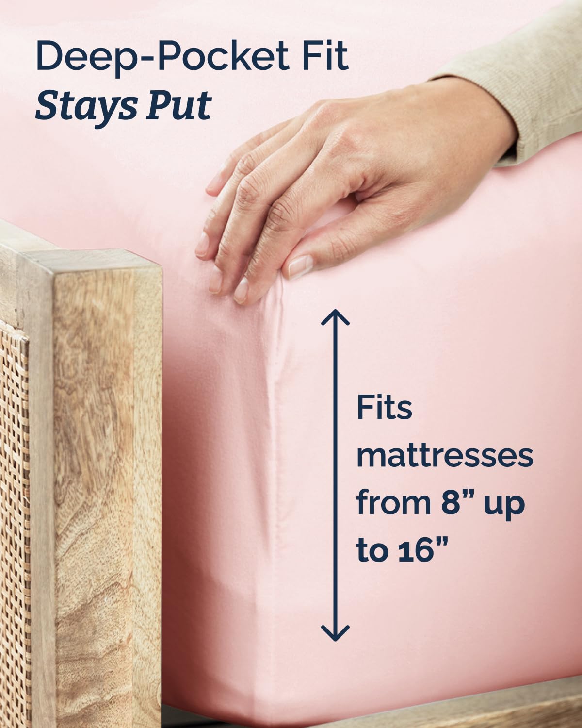 Easy-fit CGK Unlimited fitted sheet on mattress with secure corner elastic.