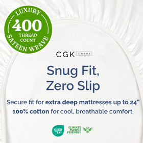 CGK Unlimited elastic-around fit keeps the sheet in place on deep mattresses