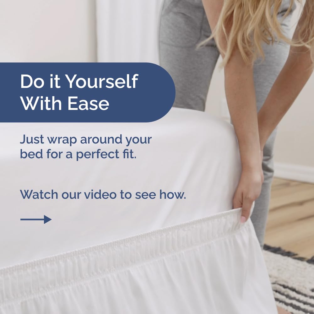 Elastic wrap in action from CGK Unlimited keeping bed skirt in place