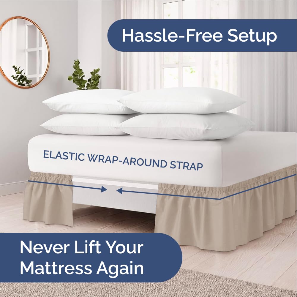 CGK Unlimited elastic wrap stays put, keeping the bed skirt neatly in place.