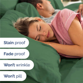 CGK Unlimited emerald pillowcase 3 emphasizes easy care and comfort.