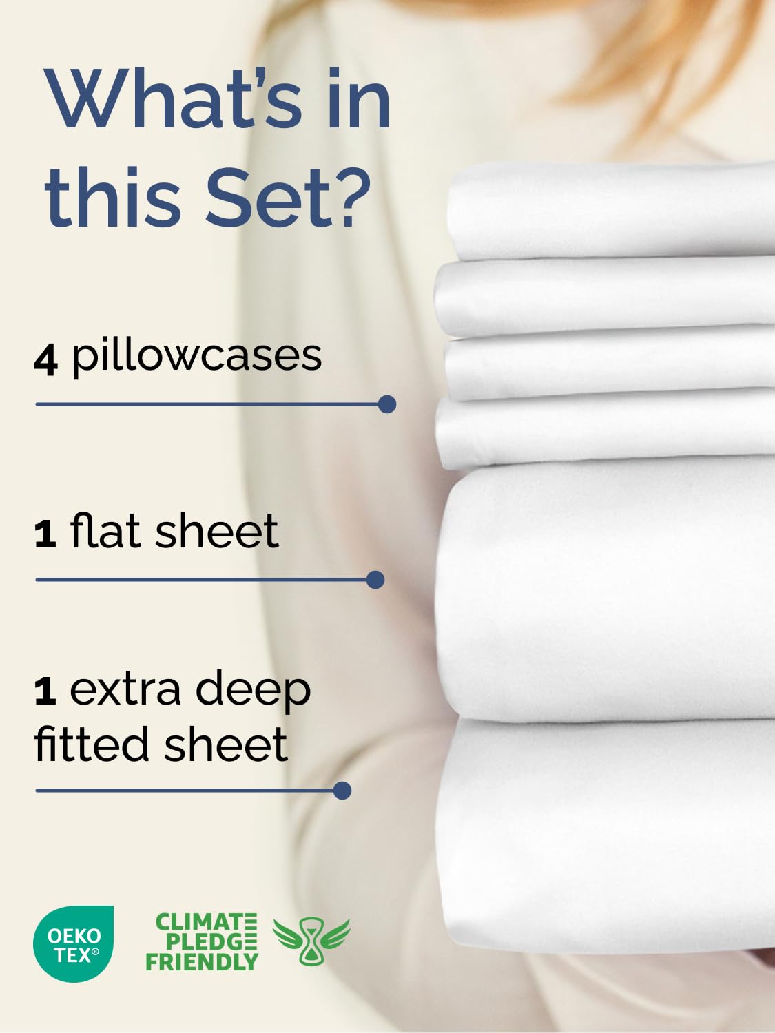 CGK Unlimited extra deep cal king fitted sheet with elastic holds tight on tall mattresses.