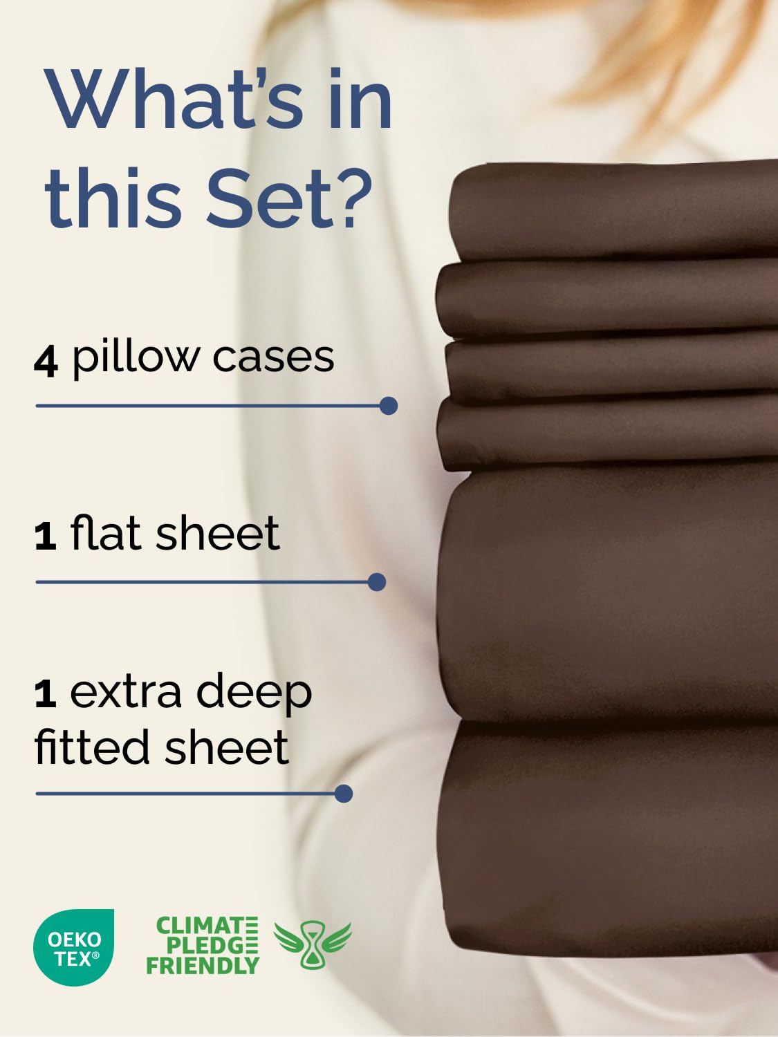 CGK Unlimited fitted sheet showing deep pockets for a snug fit on tall mattresses