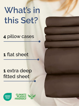 CGK Unlimited fitted sheet showing deep pockets for a snug fit on tall mattresses