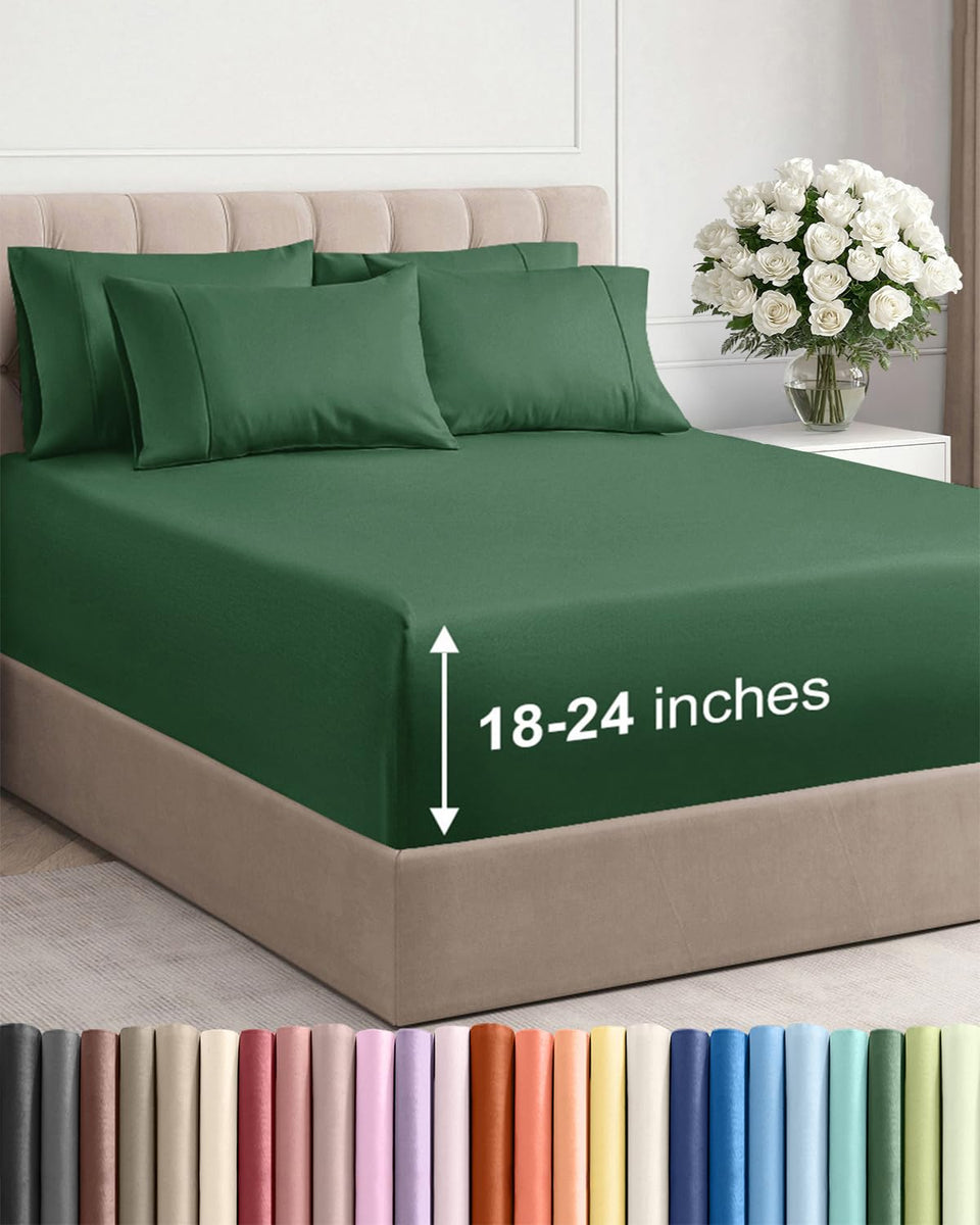 CGK Unlimited emerald-green flat sheet for a luxurious sleep surface.