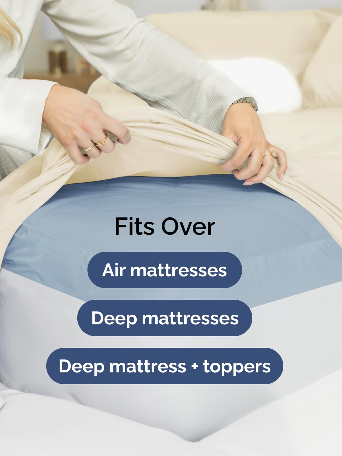 CGK Unlimited topper-ready design accommodates memory foam toppers