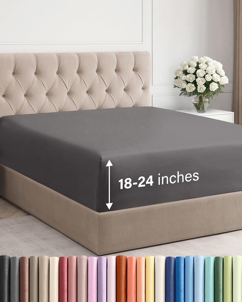 CGK Unlimited extra-deep pocket closeup shows secure fit for thick mattresses.