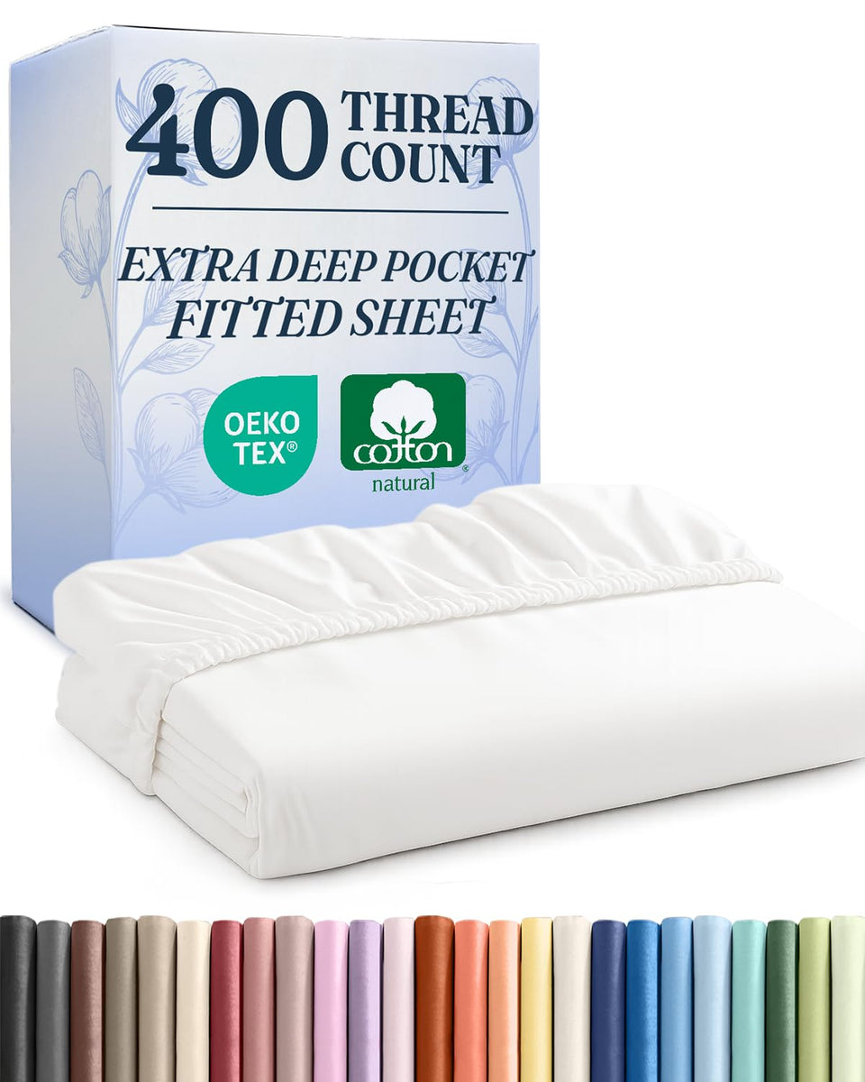 CGK Unlimited extra-deep king fitted sheet with 18-24 inch pockets for secure deep-mattress fit