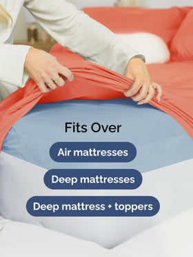CGK Unlimited room-ready bedding draped for a hotel-like bedroom look.