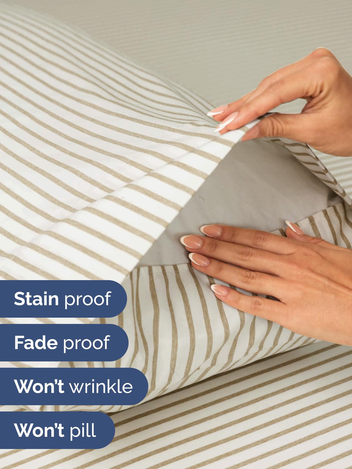 CGK Unlimited Extra Deep King microfiber fabric feels ultra-soft and wrinkle resistant.