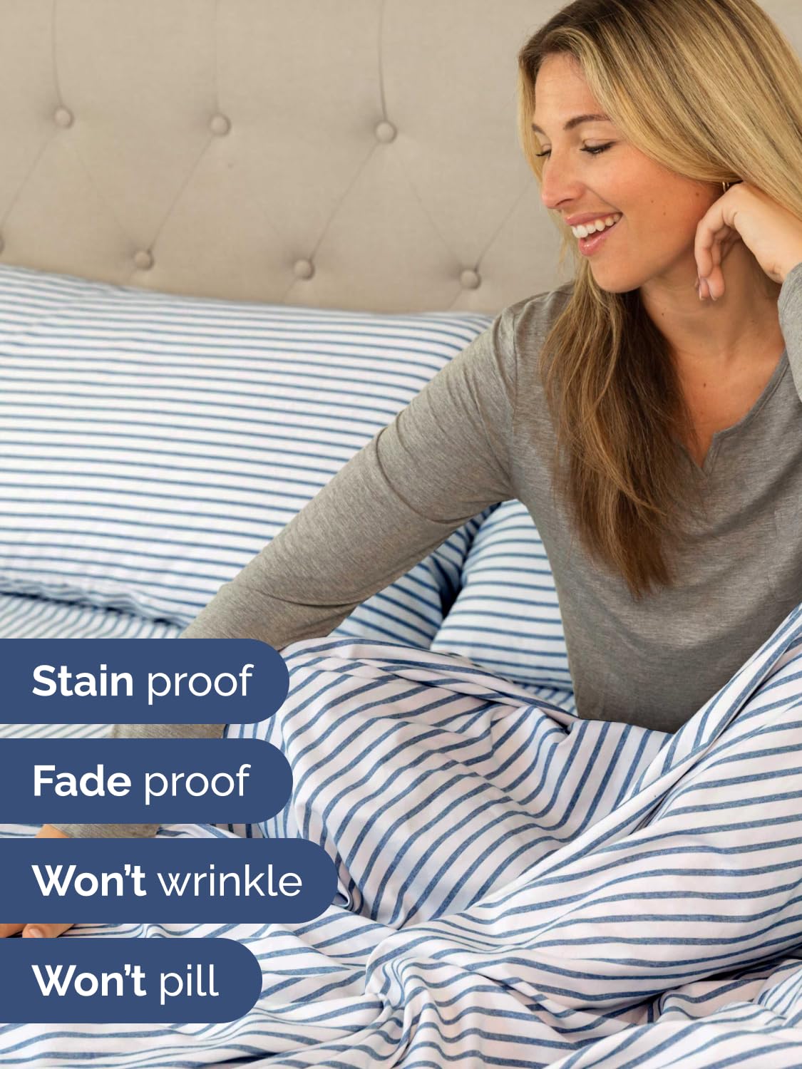 CGK Unlimited deep-pocket 21-24 inch fitted sheet delivering snug stay-put grip.