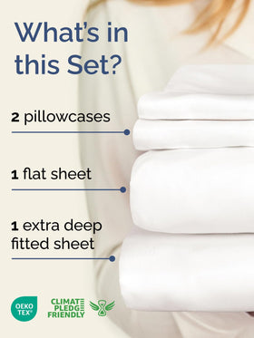 CGK Unlimited extra-deep king fitted sheet with 21-inch pockets hugs deep mattresses and toppers