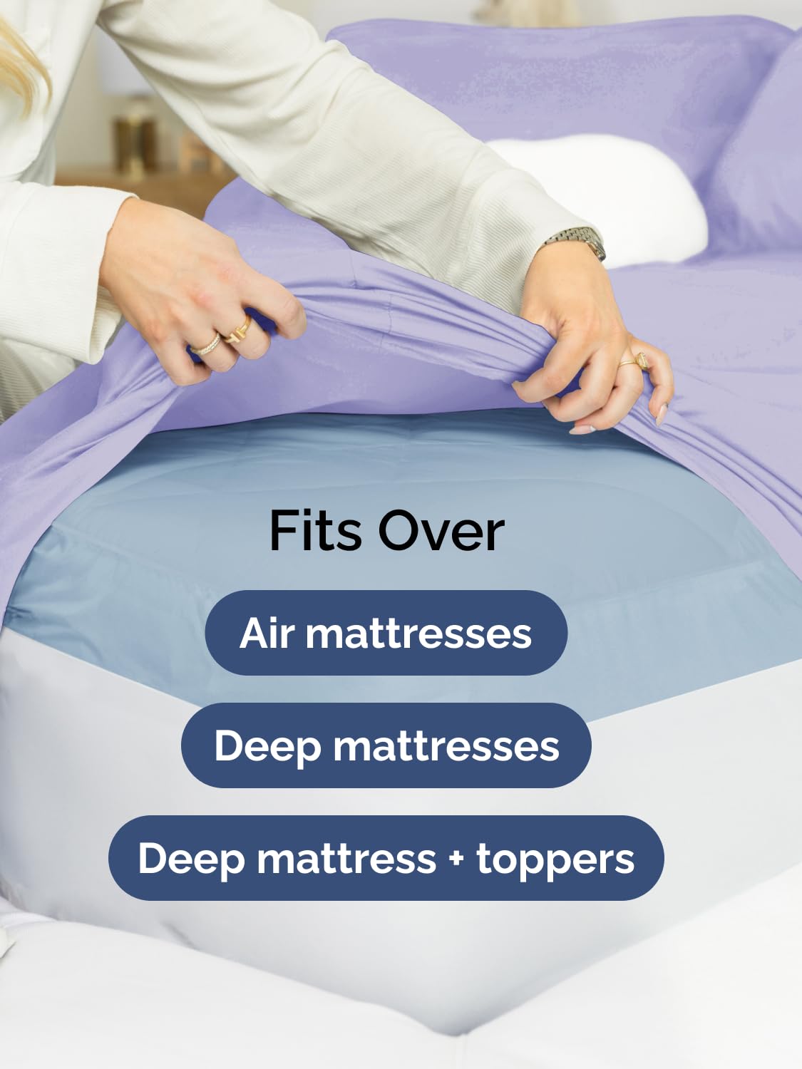 Spa-inspired lavender tone ideal for calming bedrooms and easy care