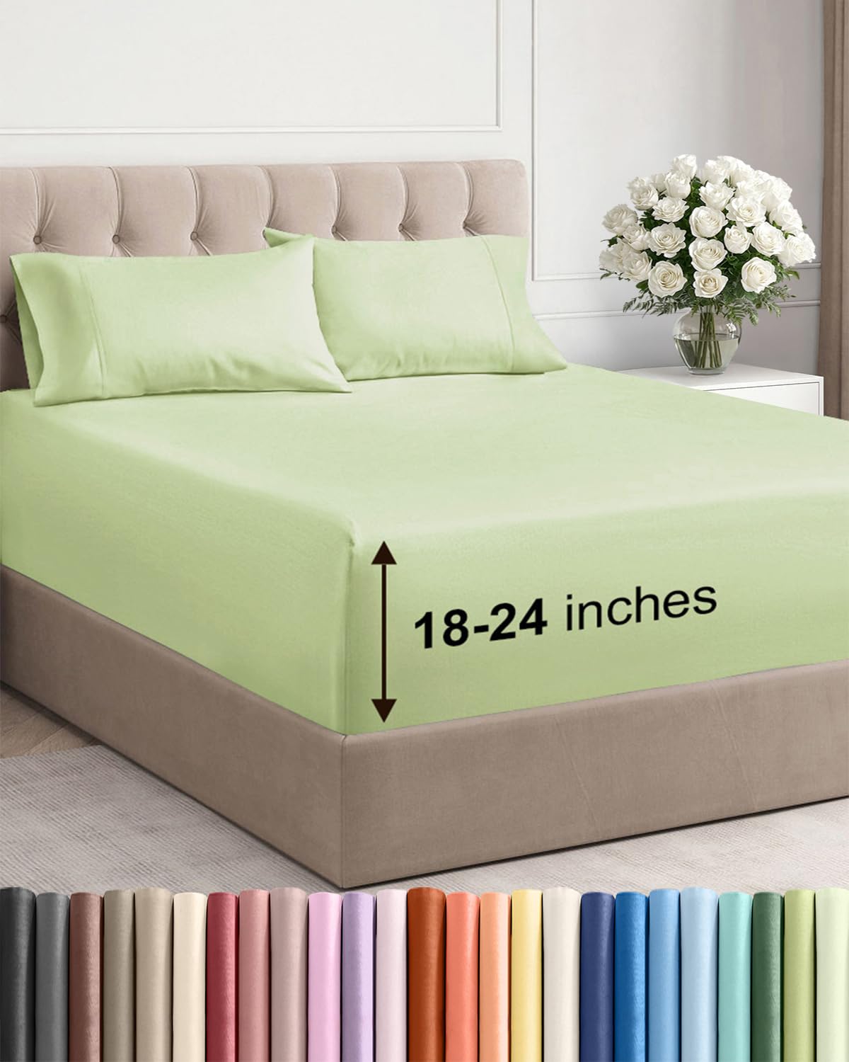 CGK Unlimited Extra Deep King Fitted Sheet provides secure fit on tall mattresses.